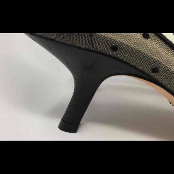 NWOT Christian Dior J'Adior White Ribbon Black Mesh Pumps, Size US 7.5, EU 37.5. - Picture 5 of 7